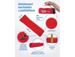 Karimatka Acra L48-CRV nafukovací, červená (1)