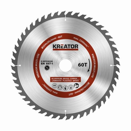 Pilový kotouč KREATOR KRT020505 - Pilový kotouč univerzální 254mm, 60T