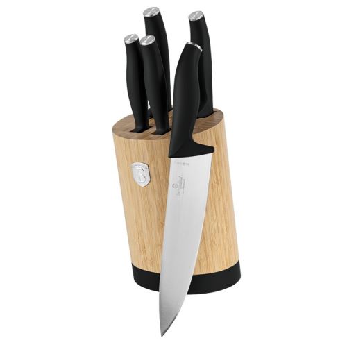Sada nožů Berlingerhaus se stojanem Bamboo 6 ks Matte Black Collection