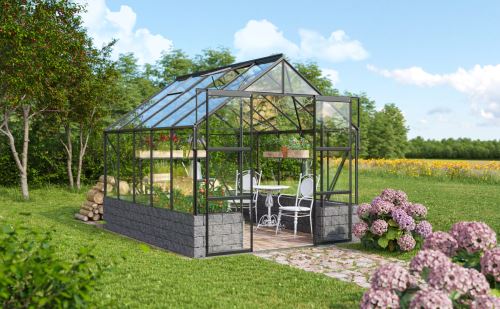 skleník VITAVIA CASSANDRA 8300 čiré sklo 3 mm černý LG4414