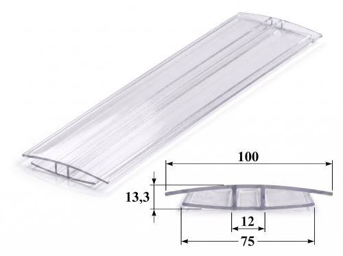 polykarbonátový H-profil 10 mm čirý, délka 4 m LG5446