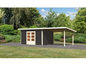 dřevěný domek KARIBU NORTHEIM 4 + přístavek 330 cm (91472) terragrau LG3859 (2)