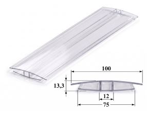 polykarbonátový H-profil 10 mm čirý, délka 3 m LG5458