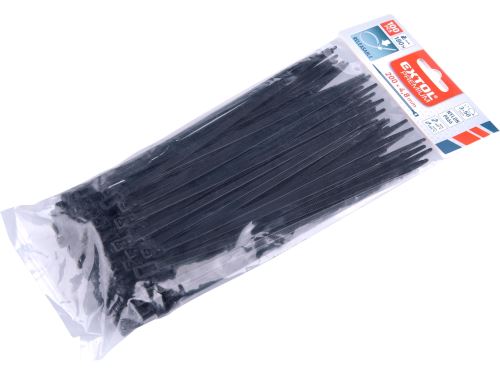 EXTOL PREMIUM pásky stahovací černé, rozpojitelné, 200x4,8mm, 100ks, nylon PA66, 8856254