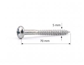 vrut do dřeva 5x70 mm půlkulatá hlava kříž LG5593
