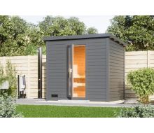 finská sauna KARIBU HYTTI 3 (97711) terragrau LG4147