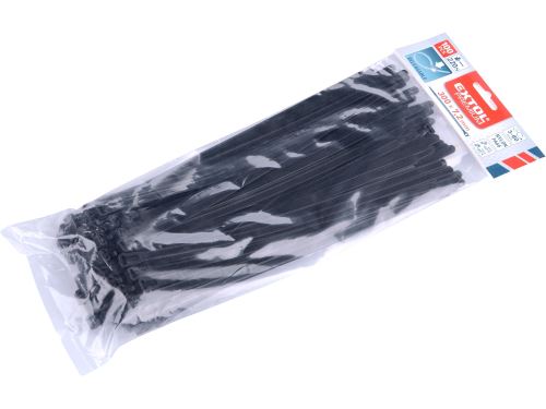 EXTOL PREMIUM pásky stahovací černé, rozpojitelné, 300x7,2mm, 100ks, nylon PA66, 8856258