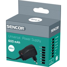 Síťový adaptér SENCOR SPS 6 Zdroj Stab. 600 mA Univ.