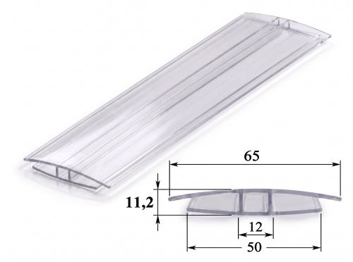 polykarbonátový H-profil 8 mm čirý, délka 4 m LG5445