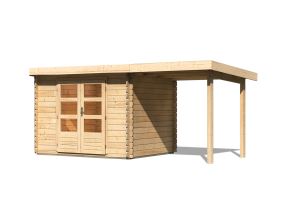 dřevěný domek KARIBU BASTRUP 3 + přístavek 200 cm (73297) natur LG2839