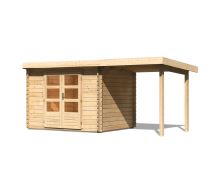 dřevěný domek KARIBU BASTRUP 3 + přístavek 200 cm (73297) natur LG2839