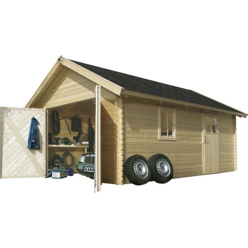 KARIBU dřevěná garáž 43545 40 mm natur