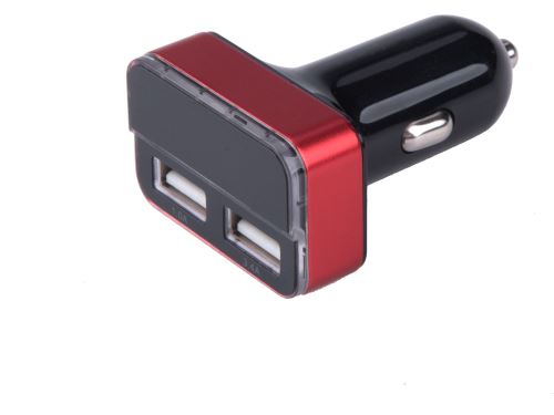 nabíječka USB do auta, 12/24V, 2xUSB, měřič, 3,4A, 17W, 42084