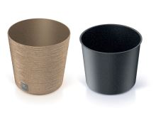 Květináč Prosperplast FURU ROUND LOW ECO WOOD 25 cm naturo
