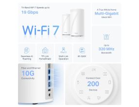 WiFi router TP-Link Deco BE85(2-pack) AXE19000, WiFi 7, 1x 10GLAN, 2x 2.5GLAN, 1x 10GLAN/SFP+, USB, 2,4/5/6GHz (4)
