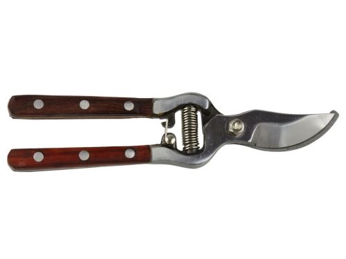 Jednoruční nůžky GEKO Nůžky zahradnické PROFI, dřevěná rukojeť, 200mm, G72002