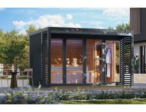 finská sauna KARIBU ARES 4 (66789) antracit / antracit LG5525