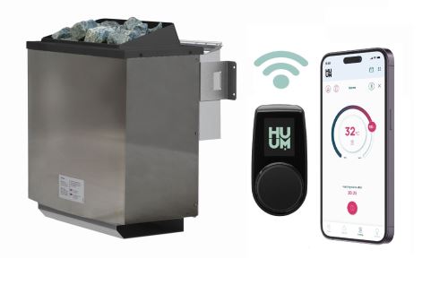 saunová kamna KARIBU 9 kW (1115) s řídicí WIFI jednotkou a ovládáním přes aplikaci LG4765