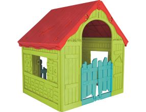 Zahradní domek Keter WONDERFOLD PLAYHOUSE červený / zelený / modrý