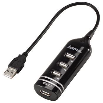 USB Hub HAMA USB Hub 39776, USB 2.0 HUB 1:4,černý