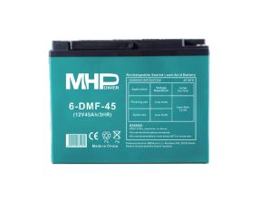 Baterie MHPower 6-DMF-45 Trakční gelová, 12V/45Ah, Terminál D3 - M5, Deep Cycle