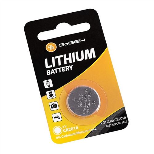 Baterie knoflíková - mincová GOGEN CR2016 LITHIUM 1, blistr 1ks