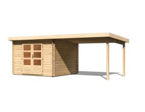 dřevěný domek KARIBU BASTRUP 5 + přístavek 300 cm (73299) natur LG2912