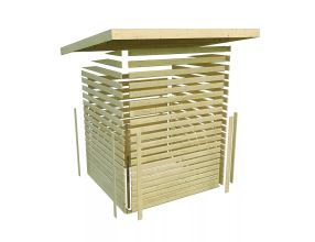 dřevěný domek KARIBU RADEBURG 2 + přístavek 330 cm včetně zadní stěny (31482) natur LG3932 (5)