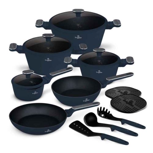 Sada nádobí Berlingerhaus s titanovým povrchem 15 ks Deep Sea Collection