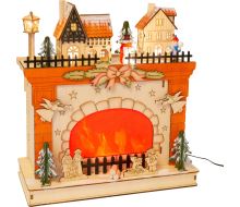 Vánoční lampa Small Foot zimní scéna u krbu