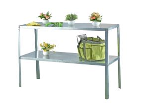Ocelový regál LANITPLAST 115x40 cm dvoupolicový stříbrný GSD2 (1)
