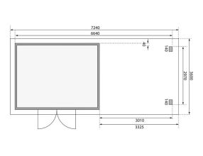 dřevěný domek KARIBU NORTHEIM 4 + přístavek 330 cm včetně zadní stěny (9274) terragrau LG3861 (3)