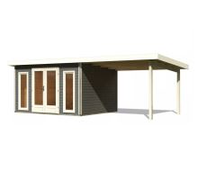 dřevěný domek KARIBU RADEBURG 2 + přístavek 330 cm (31481) terragrau LG3931