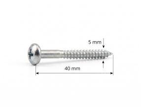 vrut do dřeva 5x40 mm půlkulatá hlava kříž LG5575