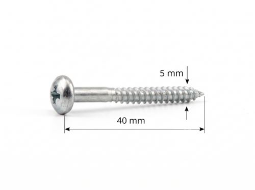 vrut do dřeva 5x40 mm půlkulatá hlava kříž LG5575