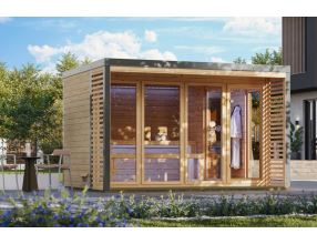 finská sauna KARIBU ARES 4 (66766) natur / šedá LG5522