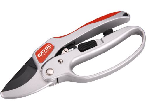 Jednoruční nůžky EXTOL PREMIUM nůžky zahradnické s rohatkovým převodem, 205mm, s olejničkou, na stříhání větví do průměru 24mm, SK5, 8872180