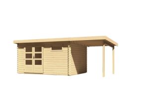 dřevěný domek KARIBU BASTRUP 8 + přístavek 200cm (78675) natur LG2939
