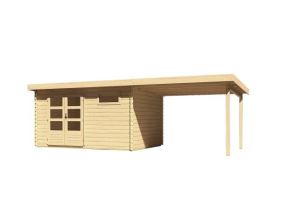 dřevěný domek KARIBU BASTRUP 8 + přístavek 300cm (79315) natur LG2940