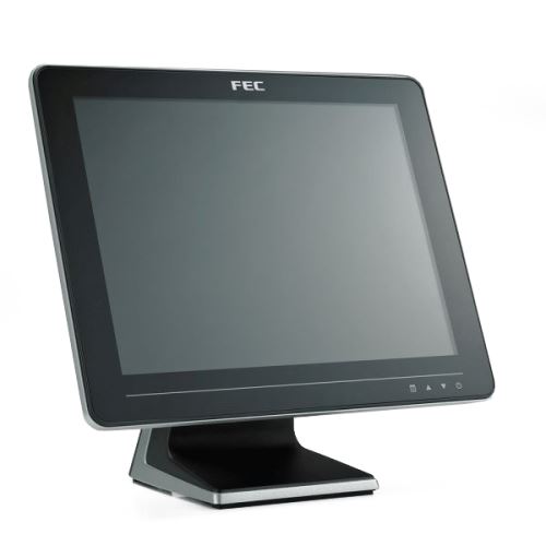 Dotykový monitor FEC AM-1015B, 15" LED LCD, AccuTouch (Single Touch), USB, VGA/DVI, bez rámečku, černo-stříbrný