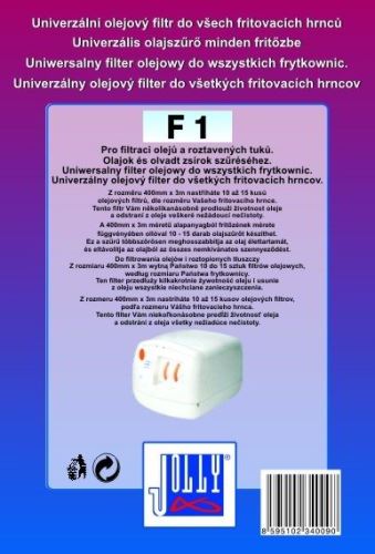 Příslušenství k fritovacímu hrnci JOLLY Filtr olejový  F1 pro fritézy univerzální