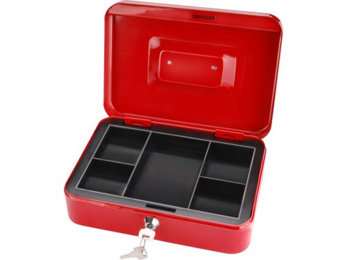 Trezory a schránky EXTOL CRAFT schránka na peníze přenosná s pořadačem, 250x180x90mm, 2 klíče, plastový pořadač na mince, 99012