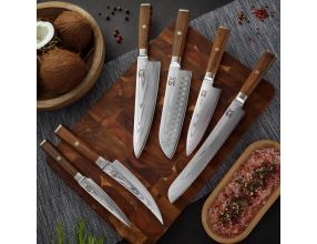 Nůž SOK univerzální Utility 128 mm Cocobolo White Damascus (9)