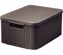 Box Curver Style M 18L s víkem tmavě hnědý
