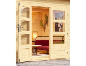 dřevěný domek KARIBU NORTHEIM 5 + přístavek 330 cm včetně zadní stěny (9275) natur LG3866 (4)