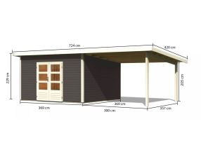 dřevěný domek KARIBU NORTHEIM 5 + přístavek 330 cm (91476) terragrau LG3865 (1)