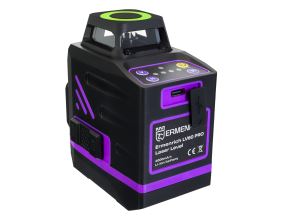 Nivelační přístroj Ermenrich LV60 PRO až 30m, zelený laser, 12 čar, fialový (6)
