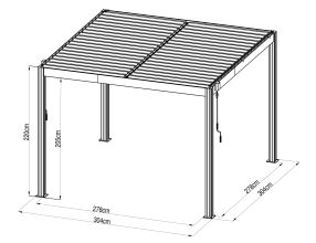 Bioklimatická pergola G21 Austin Premium 3x3 m, antracitová hliníková (9)