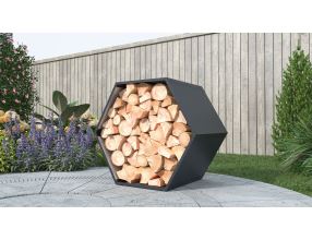 Přístřešek na dřevo G21 HEX 53 - 92 x 60 cm, antracitový (3)