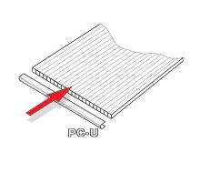 PC U-profil 16 mm pro skleník, délka 2,10 m (1 ks)